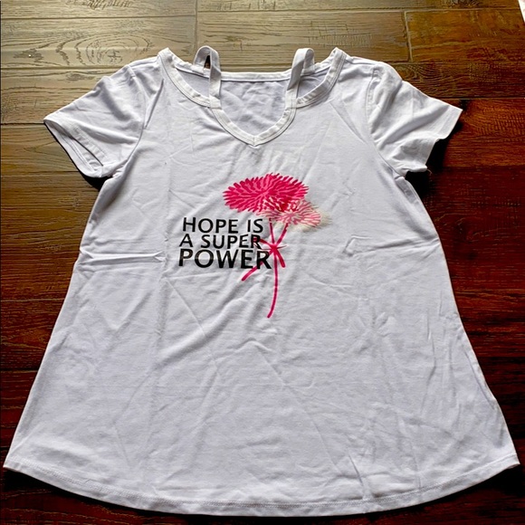 Hope is A Super Power Breast Cancer Awareness Tee - Picture 2 of 6